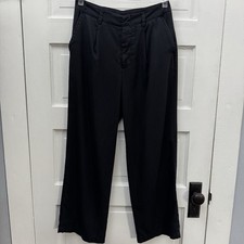 GAP Black Wide Leg Pants Size 4 Mid Rise Minimalist Workwear Trousers