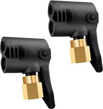 2PC Dual Head New Air Chuck 1/4" NPT Locking Presta Schrader Valve Chucks.