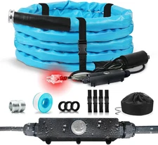 Heated RV Water Hose 25FT X 5/8"ID - Freeze Proof to -45℉, Self-Regulating, Safe