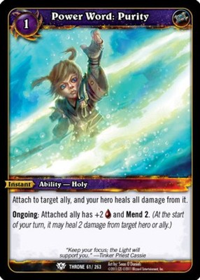 Moderate Play WoW TCG Power Word: Purity Throne of the Tides World of Warcraft