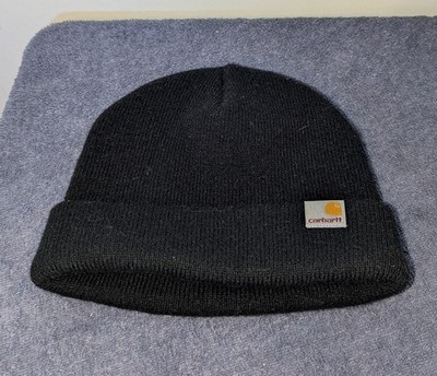 Carhartt Wip Work In Progress Stratus Beanie Hat Black Low Profile Knit Cap