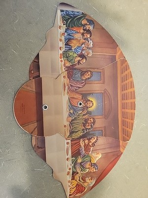 Antique Paper Fan -The Last Supper Painting Of Jesus  Fred Jenkins MORGANTOWN WV