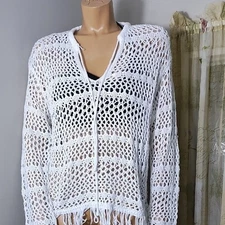Gigio White Crochet Women Camisole Size S