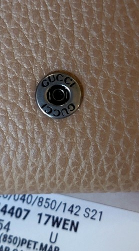 NEW GUCCI Marmont Dollar Pebbled Leather Tan GG Zip Around Tri-fold Small Wallet - Picture 7 of 16