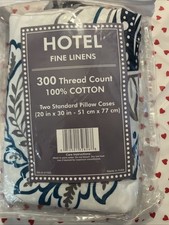 Hotel Fine Linens 300 Thread Ct 2 Standard Pillowcases 100 Cotton