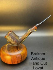 Vintage Brakner Antique Hand Cut Lovat Tobacco Pipe