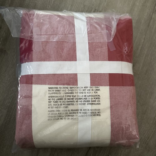 Pottery Barn Buffalo Check Duvet Cover King/Cal King Red Ivory Plaid NWT 108x92 - Picture 5 of 6