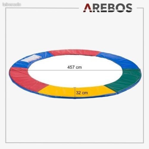 Coussin de protection multicolore Arebos pour trampoline 457cm