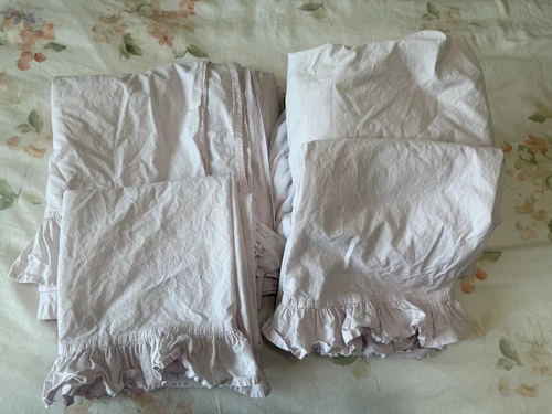 Simply Shabby Chic Sheets King Pink Ruffled Blush Beauty Retired Ashwell Stains