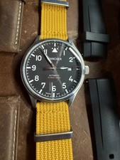 Wancher Flugel Automatic Pilot Watch 42mm Miyota 9015 Hi-Beat 10ATM Box 3 Straps