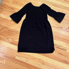 90’s Elle Women’s Sweater Dress -Size Small -Black -3/4 Bell Sleeves
