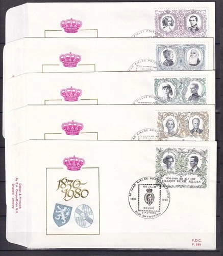 [LG78961] Belgium N°1978/1982FDC Royalty First Day Cover COB € 16,00 SUPERB