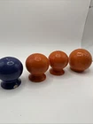 4 FIESTA WARE Yellow SALT and Orange PEPPER Shakers-Very Good-Take a L@@K