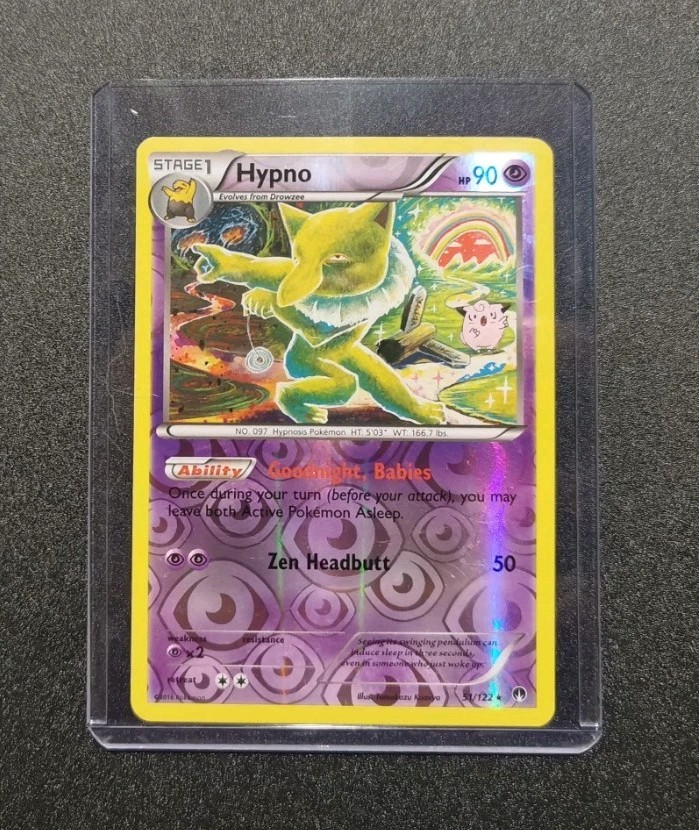 Pokemon TCG Hypno 51/122 BREAKpoint Reverse Holo Rare Tomokazu Komiya Art LP
