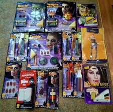 Various Retro Halloween makeup and accessory kits. See Full Description