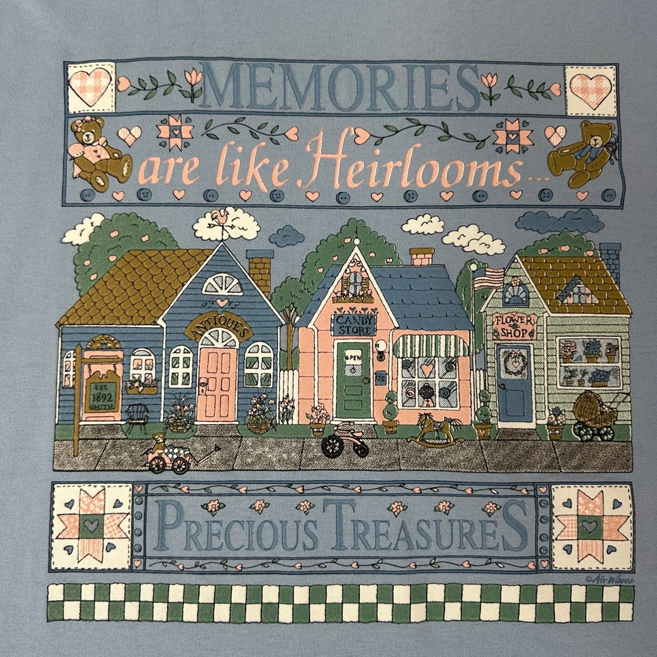 Винтажная женская футболка Air Waves Grandma Cottage Precious Treasures 2XL винтажная синяя - Изображение 2 из 4
