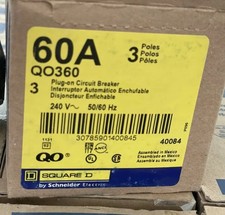 Lot Of 3 Square D QO360 - 60 A, 120/240V AC, Three Phase