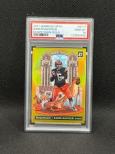 2021 Donruss Optic Baker Mayfield Gold Downtown /10 PSA 10