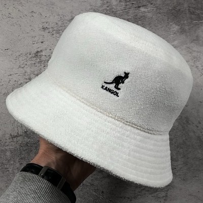 Kangol Heritage Terry Boucle Pieced Bucket White Hat size S(M) y2k streetwear