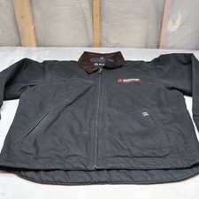 Dri Duck Jacket Mens XL Black Canvas Rugged Utility Quilted Lined Full Zip LOGO