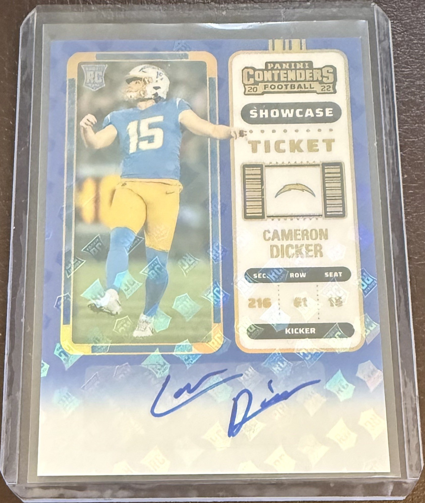 2022 Panini Contenders CAMERON DICKER Showcase Ticket Rookie AUTO - CHARGERS RC