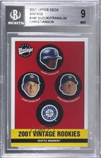 2001 Vintage Ryan Franklin Ichiro Suzuki Christianson #346 BGS 9 MINT HOF r7d