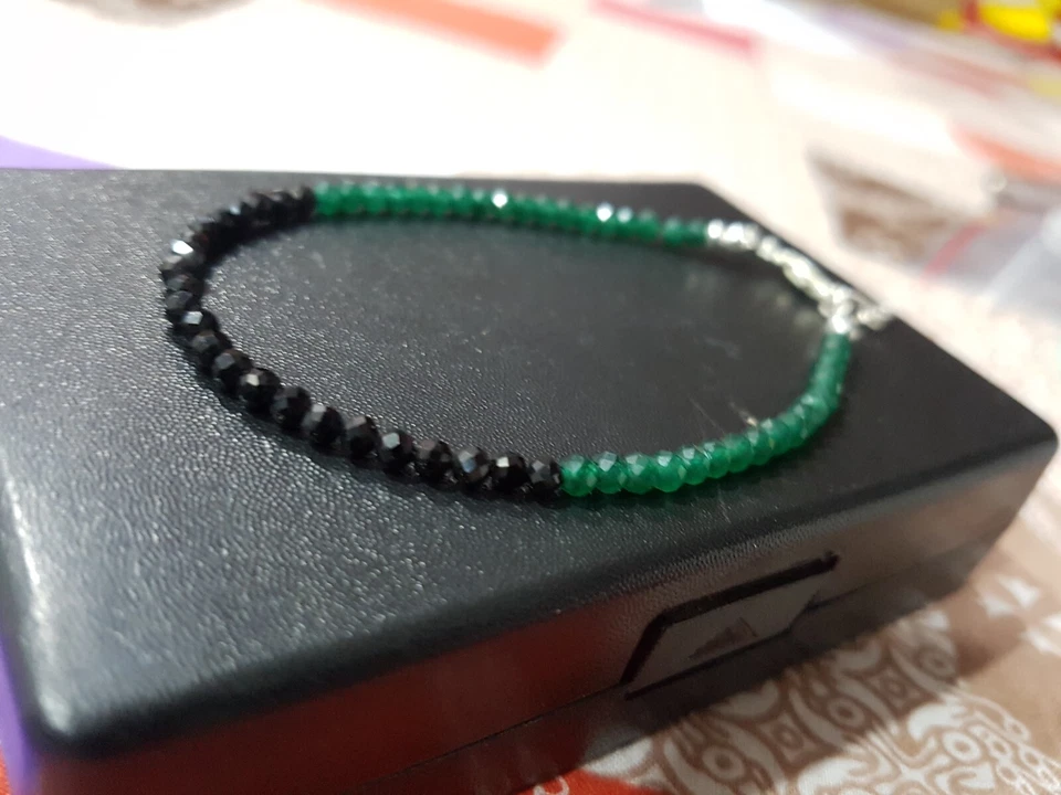 Verde ónix negro espinela piedra preciosa 925 collar de plata de ley +... - Imagen 4 de 4