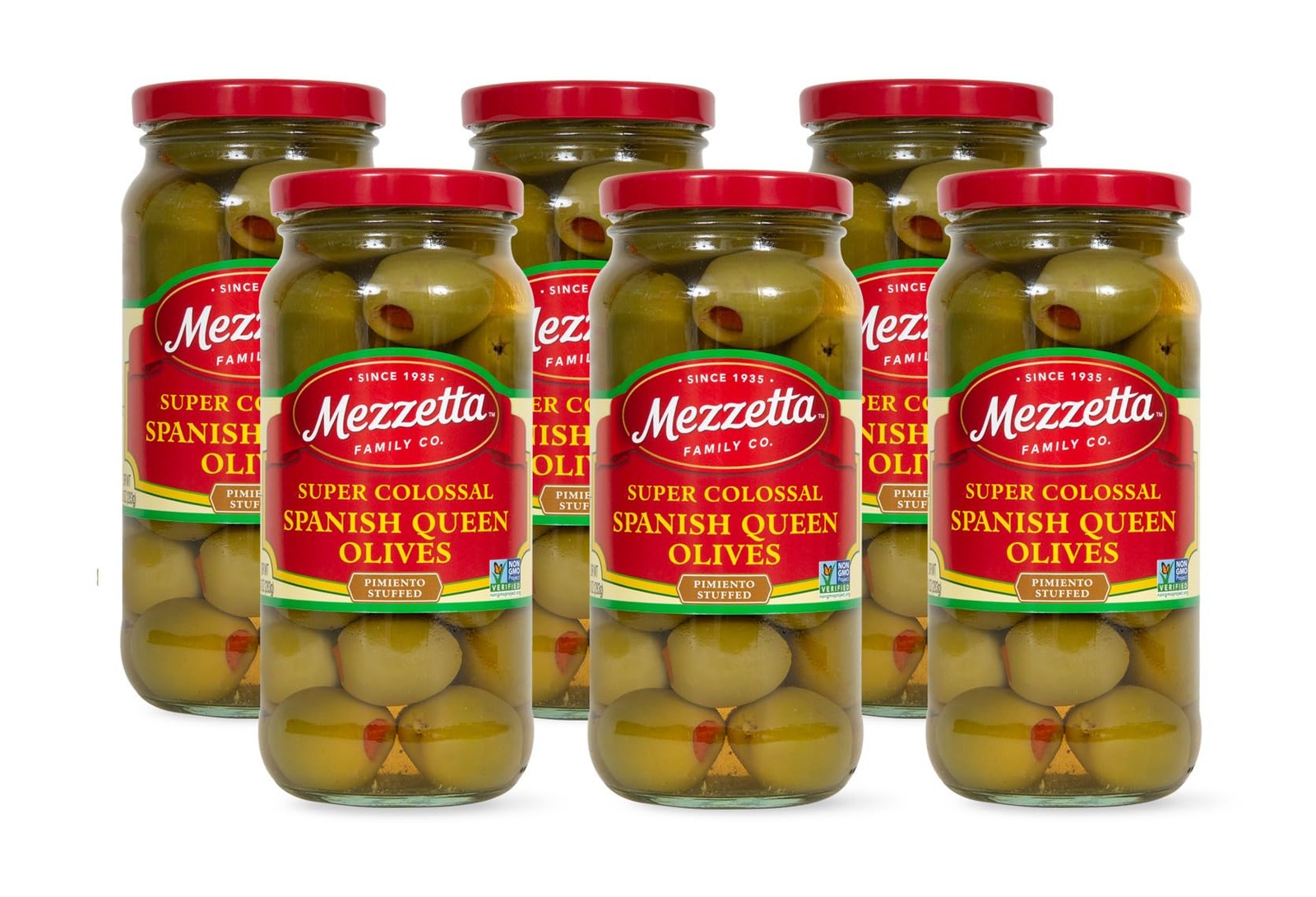 Mezzetta Pimiento Relleno Reina Española Aceitunas Verdes - Decoración para Martinis -...