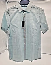Perry Ellis Short Sleeve Button Up Small Color Pastel Blue **New**