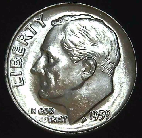 1959-P 10C Roosevelt Dime BU 90% Silver 26las0117-2