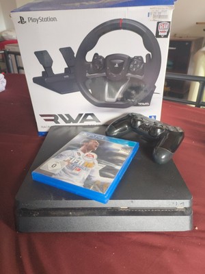 Sony PlayStation 4 with Game, Controllers ,Controller Charger And Steering wheel