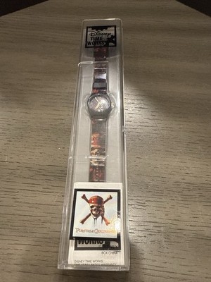 Disney Pirates Watch Time Works VTG NIP Skull Logo Needs Battery