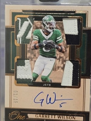🏈2024 Panini One - Quad Patch Autographs Garrett Wilson #55 Bronze /15 SEALED