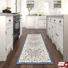 Chelsea Transitional Oriental 2'3'' X 7'3'' Cotton Polypropylene Easy Care