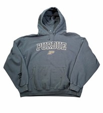 Vintage Distressed Purdue University Faded Black Hoode XL
