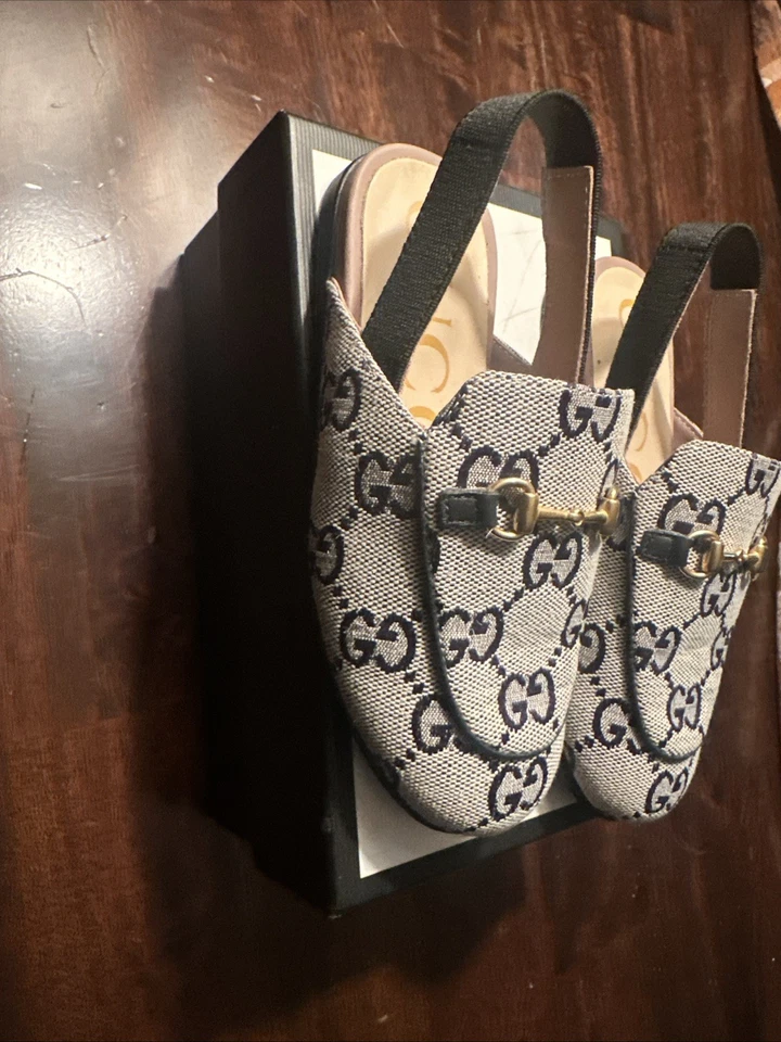 Zapatillas Gucci para niños pequeños Princetown GG con monograma talla 26 Foto 4 de 4