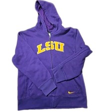 LSU Tigers Hoodie M 12/14 Purple NCAA Football Full Zip Sweatshirt Nike