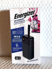 Energizer - Ultimate Lithium 30,000 mAh 30W PD 3-Port USB-C w/LCD Power Bank