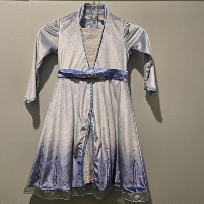 Disney Queen Elsa Ice Blue Bling Costume Dress Frozen II Size 3T-4T