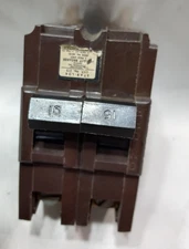 15A Federal Pacific Brown FPE Stab-Lok 15 Amp 2 Pole Circuit Breaker