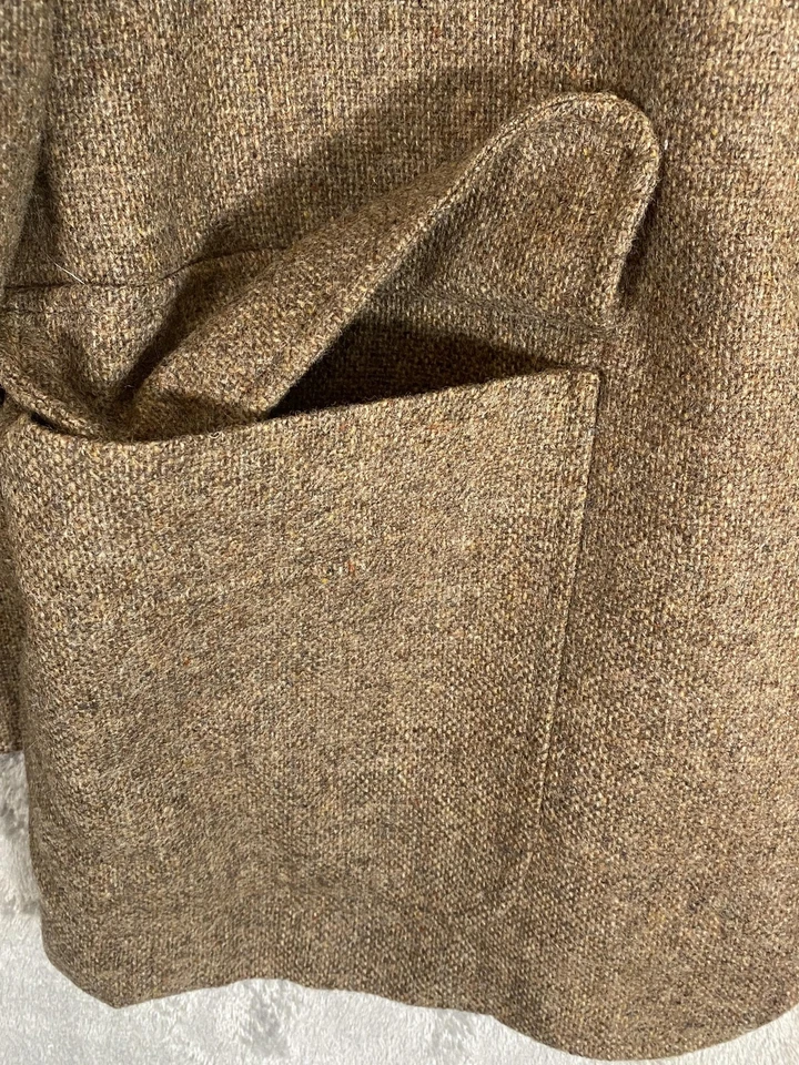 Blazer vintage Kuppeheimer para hombre 44 R marrón tweed lana abrigo deportivo años 90 negocios Foto 3 de 4