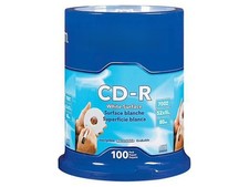 700 MB/80 min 52x CD-R Recordable Disc - White 100/Pack