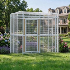 7.2ft /10ft / 12.9ft Large Walk-In Bird Cage for Parrots Heavy Duty Metal Aviary