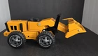 Vintage 1970s Tonka Pressed Steel Orange Yellow Mini Front-End Loader 10.5”