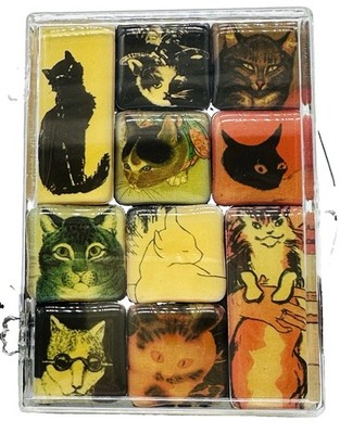 Lucy Lu Designs Mighty Magnets Cat Set of 10 Art History Feline Warhol Gottfried