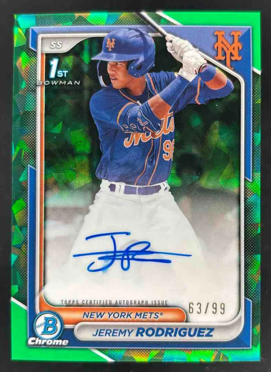 2024 Bowman Chrome Sapphire Autographs Green #CSPA-JRO Jeremy Rodriguez Auto /99