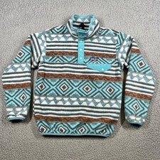 Patagonia Kids Synchilla Snap-T Fleece Pullover Aztec Geometric Teal Orange M 10