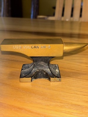 USS VULCAN AR-5 SERVICE TO THE FLEET BRASS ANVIL AWARD MSB-6 NAVY REPAIR SHIP