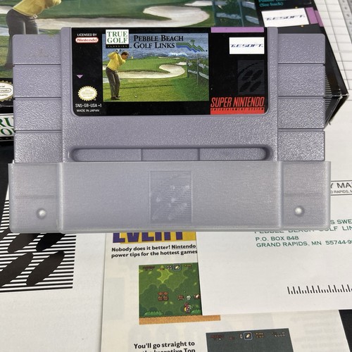 PEBBLE BEACH GOLF LINKS con manuale e poster punteggio Super Nintendo SNES - Foto 2 di 6