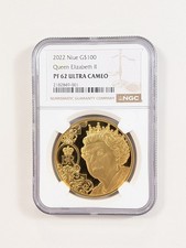 2022 Niue $100 Queen Elizabeth II with Diamond NGC PF62 Ultra Cameo